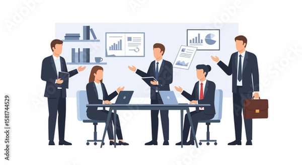 Fototapeta Business Team Meeting Discussing Strategy and Analysis.