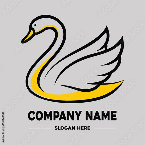 Fototapeta Swan Vector Logo Design