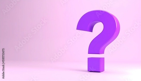 Obraz Purple question mark on a pink soft background