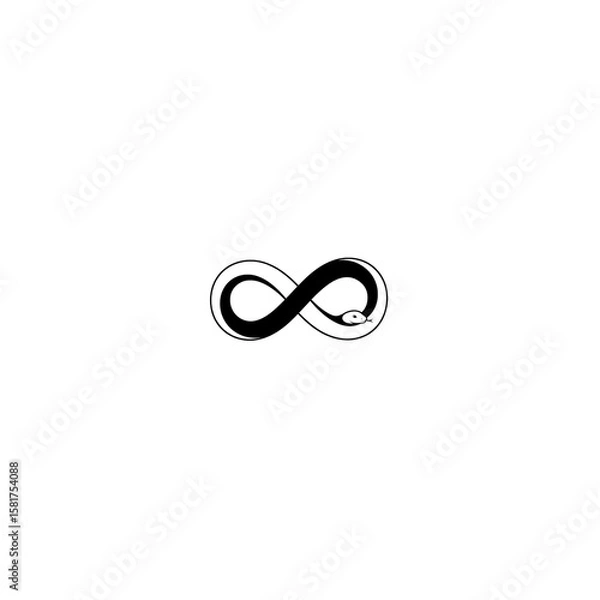 Fototapeta An infinity symbol rendered in dark lines against a black background, representing timelessness and unending possibilities.