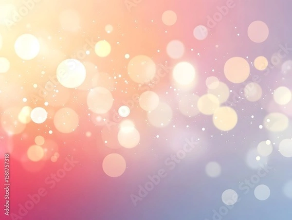 Fototapeta bokeh light vector effect, circular light dots in soft gradient overlaying white background
