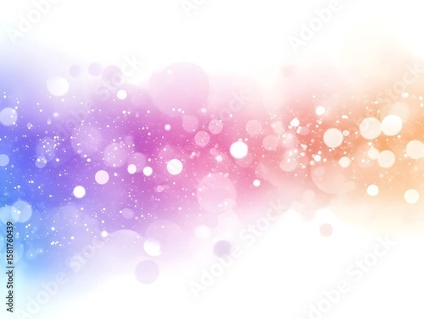 Fototapeta bokeh light vector effect, circular light dots in soft gradient overlaying white background
