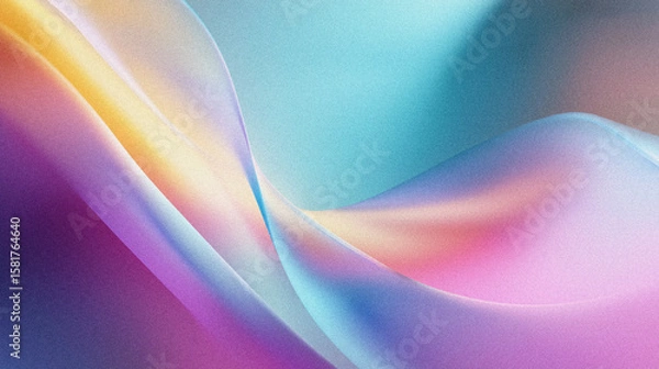 Fototapeta Colorful abstract gradient background with flowing curves and a grainy, noisy texture. Ideal for creative design, digital artwork, and modern advertising.