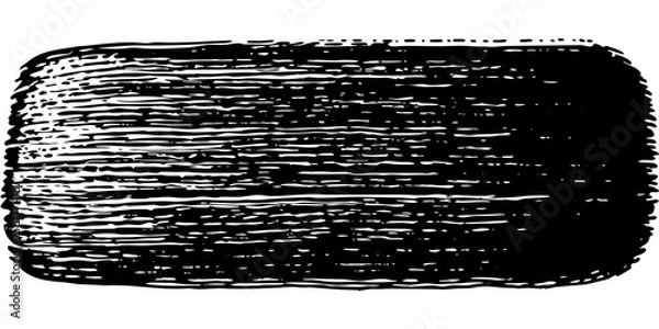Fototapeta Hand Drawn Brush Stroke Rectangle in Black and White Perfect for Textures and Backgrounds with a Rough Edge Look