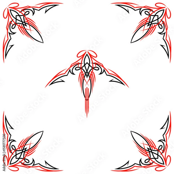 Fototapeta hotrod car retro classic pinstripe freehand drawing editable vector graphic design 