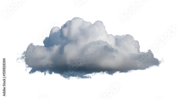 Fototapeta Isolated Cumulus Cloud on Black Background Weather Image