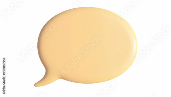 Fototapeta Symbol A speech bubble crafted from soft rubber, styled in a pliable format, displayed in side-lit view on a white background (3)