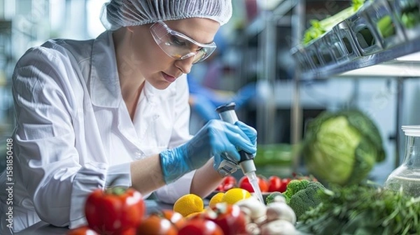 Obraz Food Scientist with Copy Space