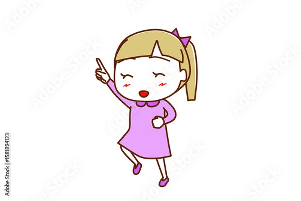 Fototapeta ＜全身・斜め＞レッツゴーとテンション高めで出発する白人少女