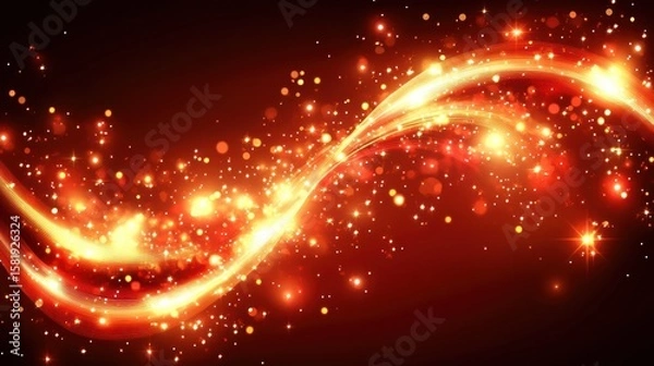Fototapeta Abstract fiery swirling particles