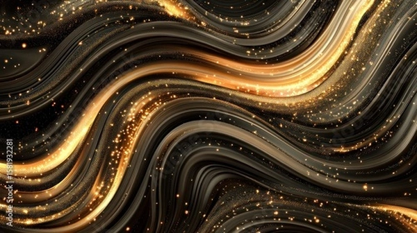 Fototapeta Abstract swirling design with golden highlights