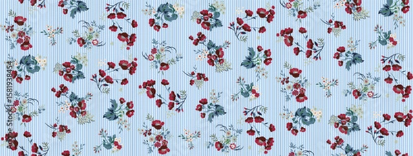 Obraz blue geometric stripe pattern flower