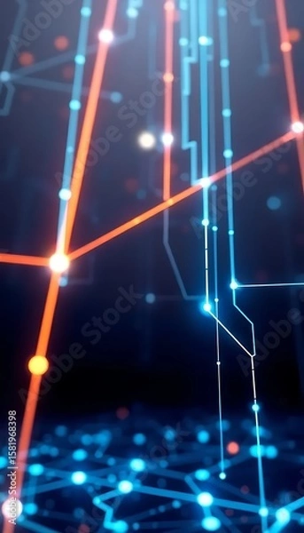 Fototapeta Abstract Image Tech Network Data Streams