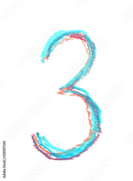 Obraz Hand drawn number symbol isolated