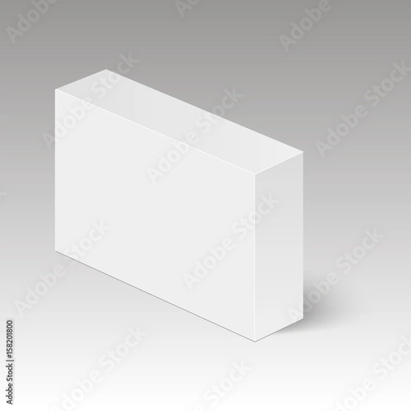 Fototapeta Blank vertical paper box template standing on white background. Vector illustration.
