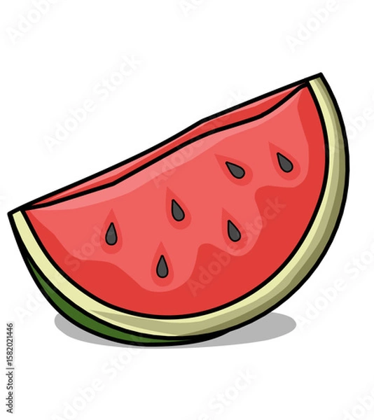 Obraz slice of watermelon vector illustration