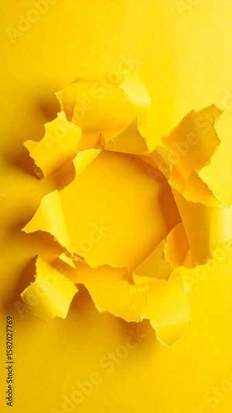Obraz Ripped yellow paper circle