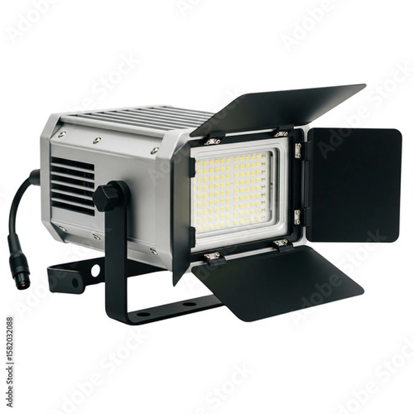 Fototapeta A High Power LED Studio Light with Adjustable Barn Doors for Professional Photography and Video Production Setup