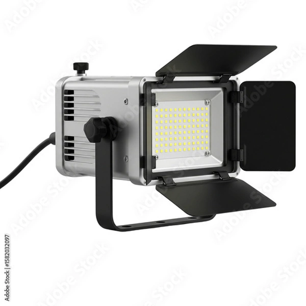 Fototapeta High Power LED Studio Light with Adjustable Barn Doors for Professional Photography and Video Production Setup