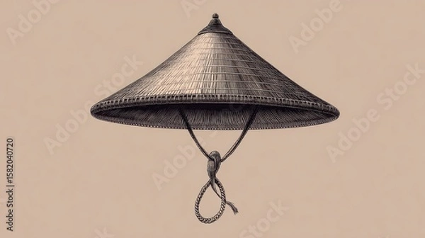 Obraz Vintage conical straw hat