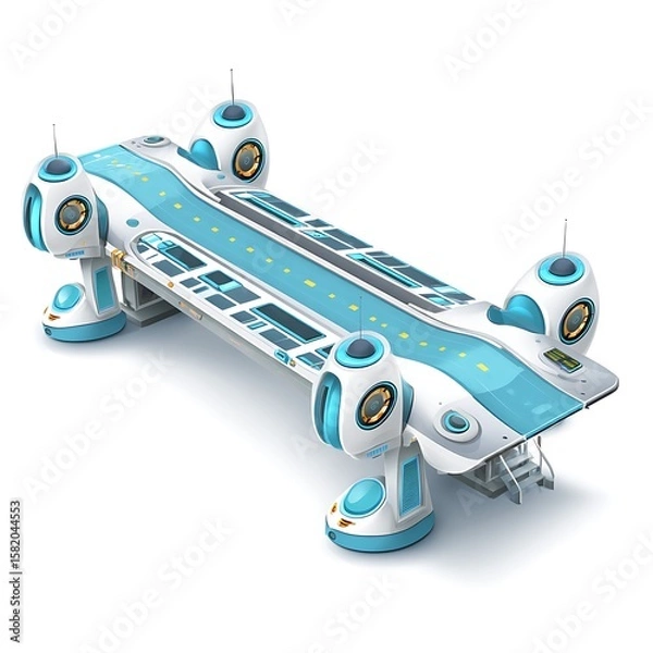 Obraz Futuristic Elevated Skyway Transportation System A 3D Render of a Modern Elevated Road.