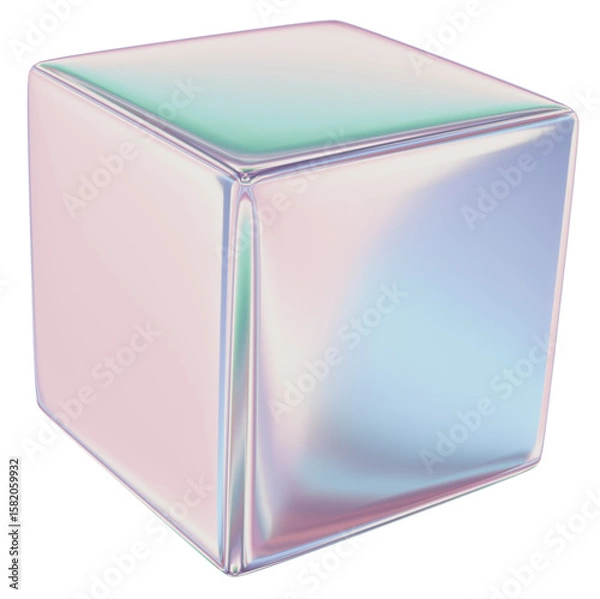 Obraz cube 3D Abstract Pastel Iridescent Shape