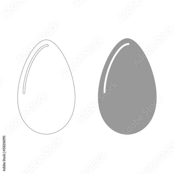 Obraz Egg  the grey color icon .