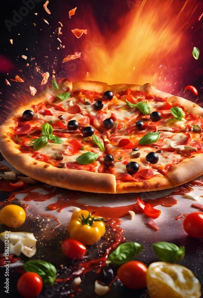 Obraz The Authentic Glow: Perfect Pizza, Perfect Setting