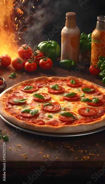 Obraz The Authentic Glow: Perfect Pizza, Perfect Setting