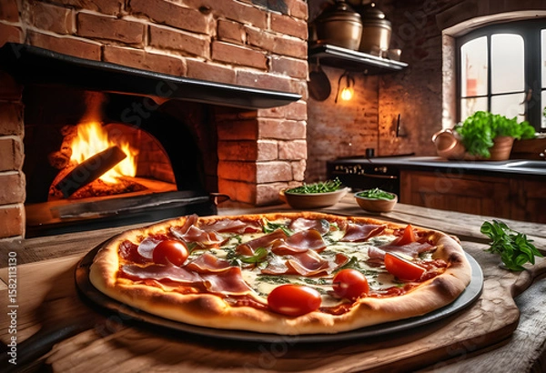 Obraz The Authentic Glow: Perfect Pizza, Perfect Setting