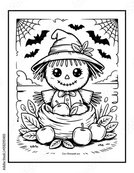 Obraz Creepy Halloween Bold & Easy Coloring Pages for Kids and Adults.