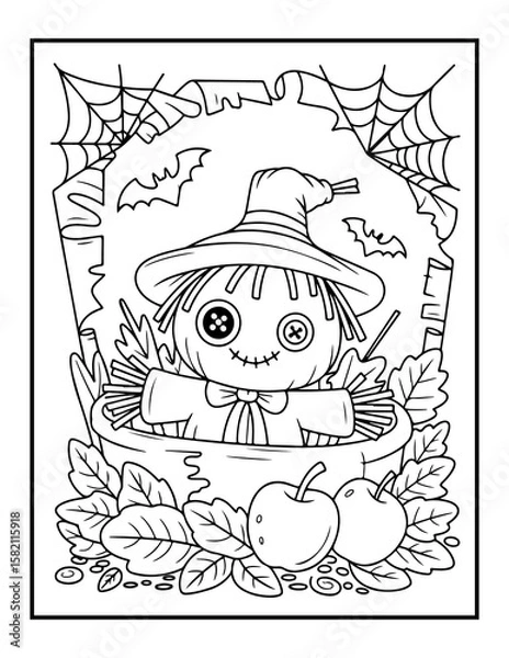 Obraz Creepy Halloween Bold & Easy Coloring Pages for Kids and Adults.