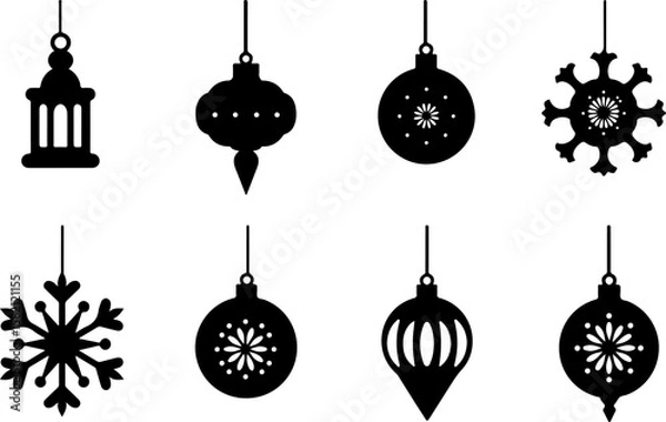 Obraz Decorative Ornaments & Lantern Silhouettes vector