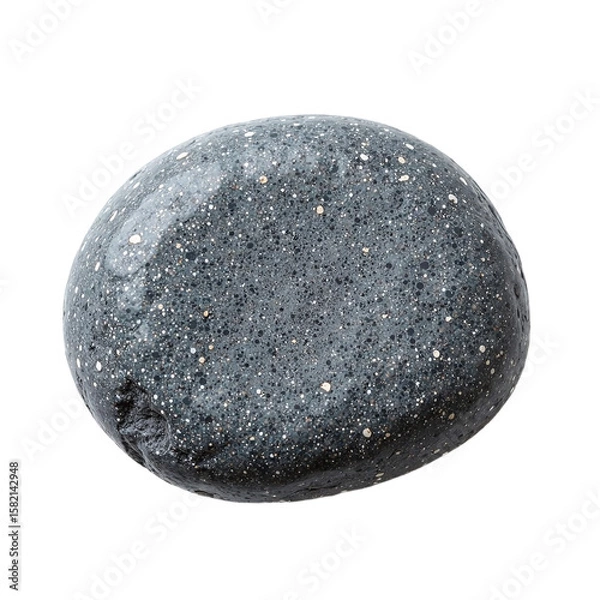 Fototapeta Pebble group stone gray isolated, Natural river object, Rounded rock detail, Organic textured surface, Decorative earthy element