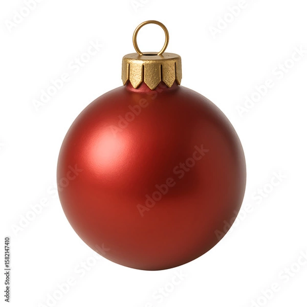 Fototapeta red 3d Christmas ball isolated on transparent background 