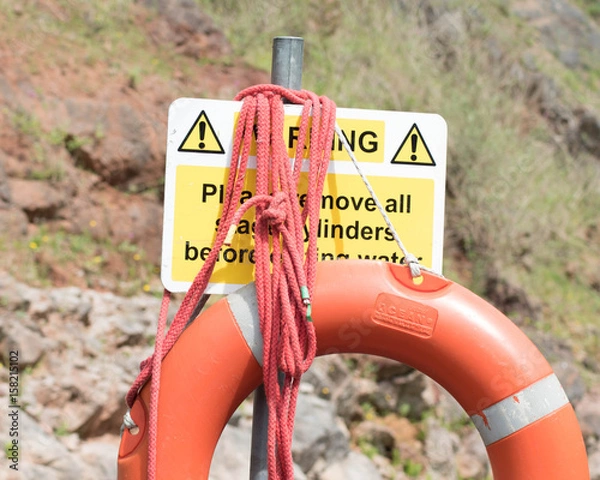 Fototapeta Covered warning sign