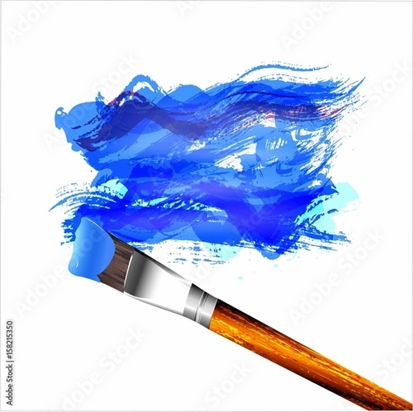 Obraz Brush draws in blue