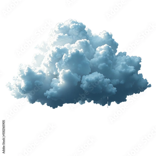 Fototapeta Raincloud blue soft weather isolated, Natural sky moisture object, Organic vapor texture, Gentle atmosphere detail, Decorative storm element