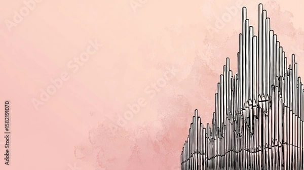 Obraz Pipe organ, light pink background