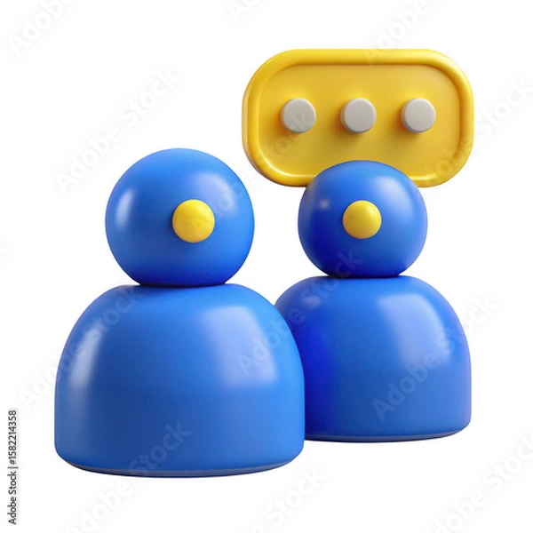 Fototapeta 3d two people chatting icon isolated on transparent background
