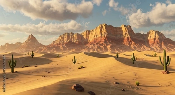 Fototapeta 夕焼け砂漠の叙事詩