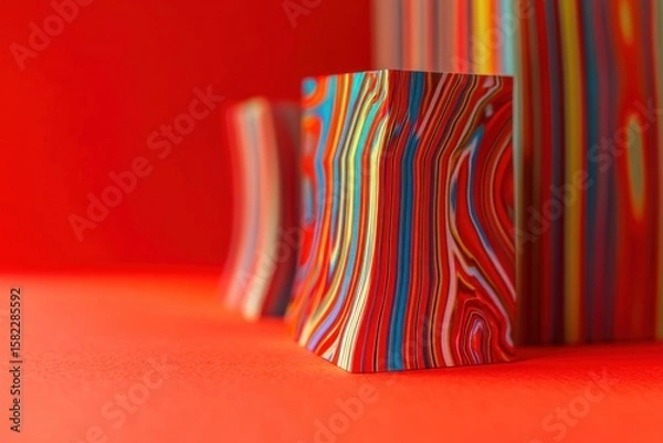 Obraz Minimalistic colorful abstract art with vibrant stripes design for modern decor