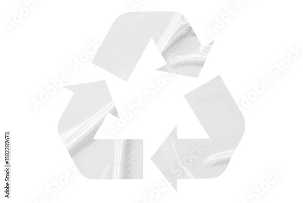 Obraz White recycle symbol paper isolated on transparent background