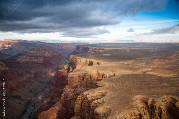Obraz view over the south and north rim part in grand canyon from the helicopter