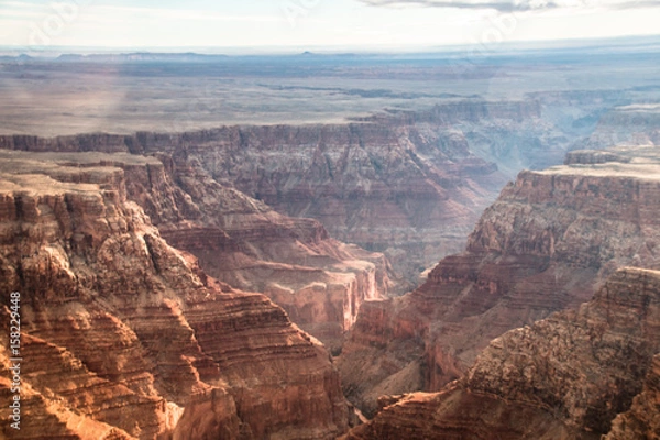 Obraz View over the south and north rim part in grand canyon from the helicopter