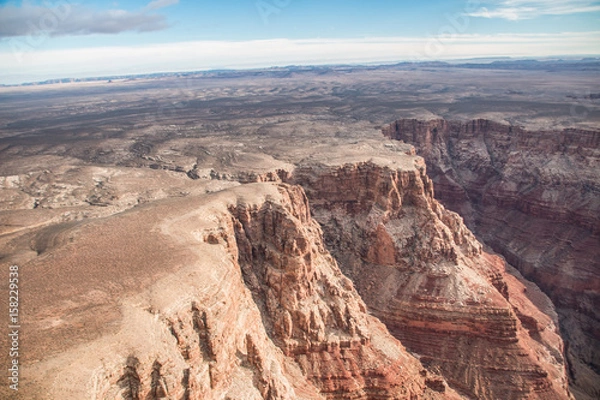Obraz view over the north rim in grand canyon from the helicopter