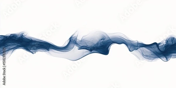 Fototapeta Abstract smoke forms, flowing horizontally across a white background