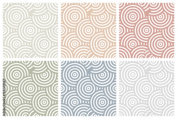 Fototapeta Abstract geometric seamless pattern set in pastel colors collection for design