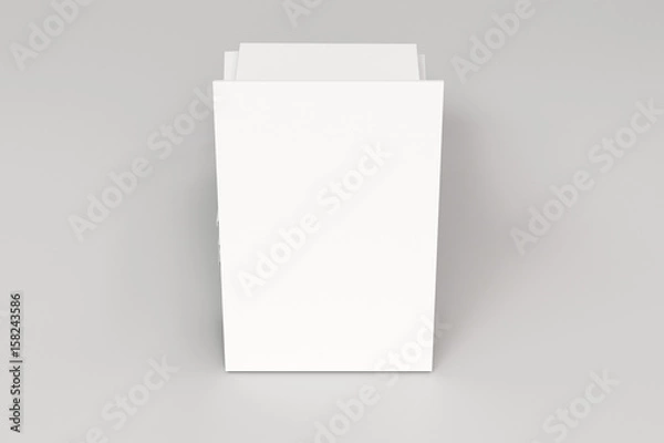 Fototapeta Stack of blank white closed brochure mock-up on white background