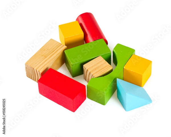 Obraz wooden blocks isolated on white